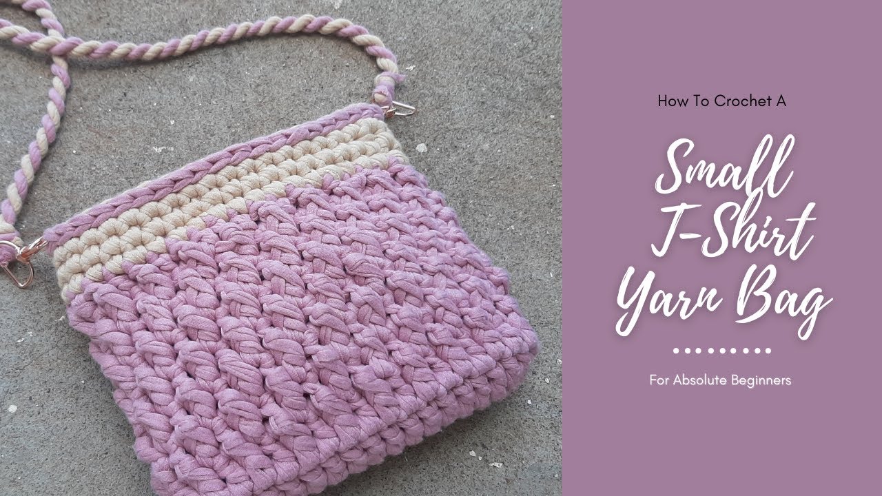 How to crochet a small bag with t-shirt yarn| Alpine Stitch| Beginner friendly