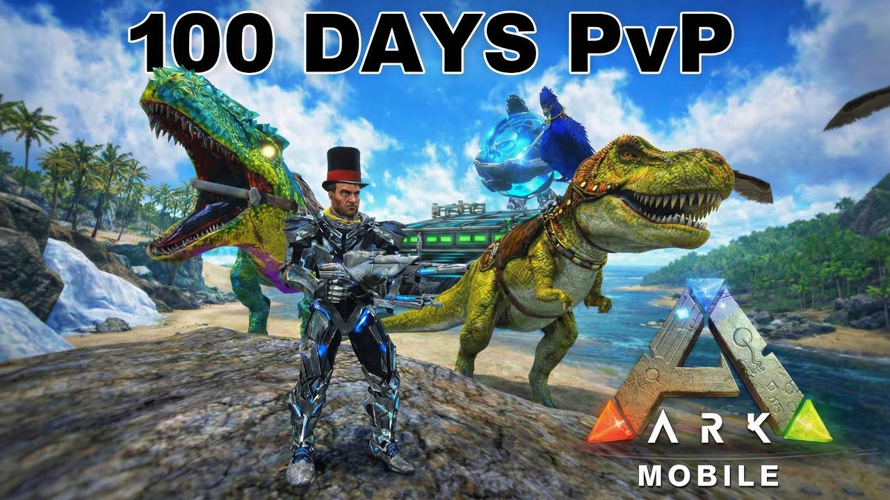 I Survivied 100 DAYS IN ARK MOBILE PVP | Ep. 1-3 