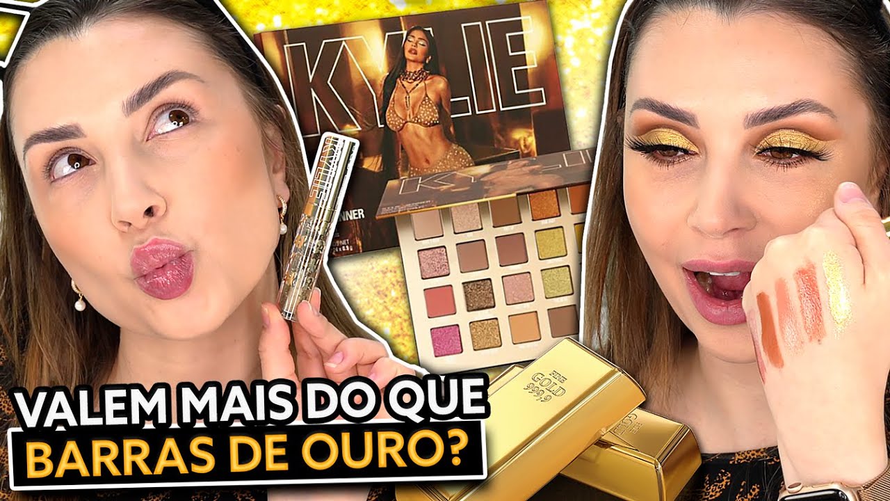 MAKES DE OURO? TESTEI A COLEÇÃO DE ANIVERSÁRIO DA KYLIE JENNER