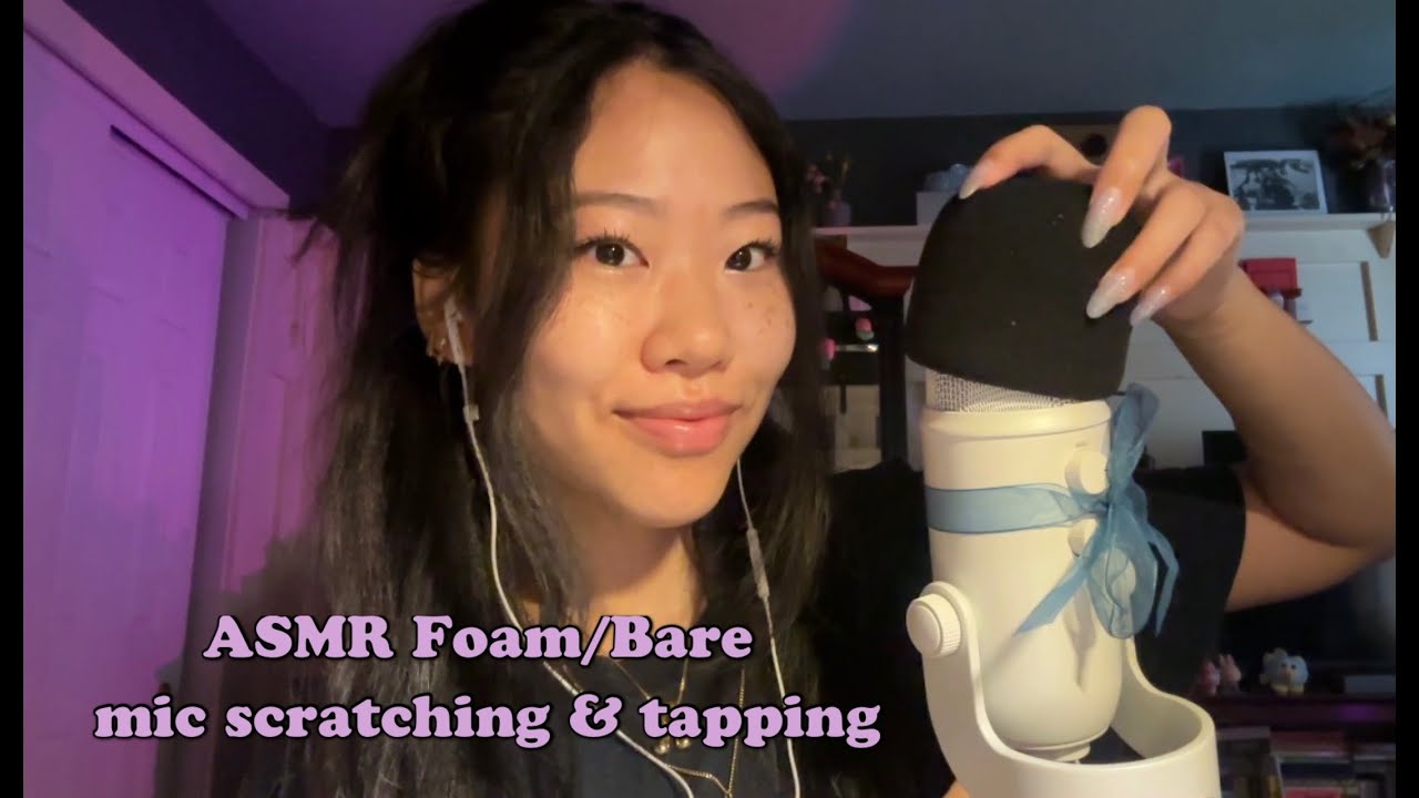 ASMR fast and aggressive mic scratching with long nails!