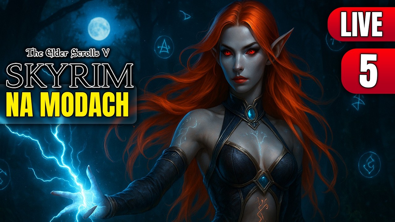 Skyrim na modach  🔴[LIVE]🔴 – Magia, Walka i Piękna Czarodziejka w Akcji #5