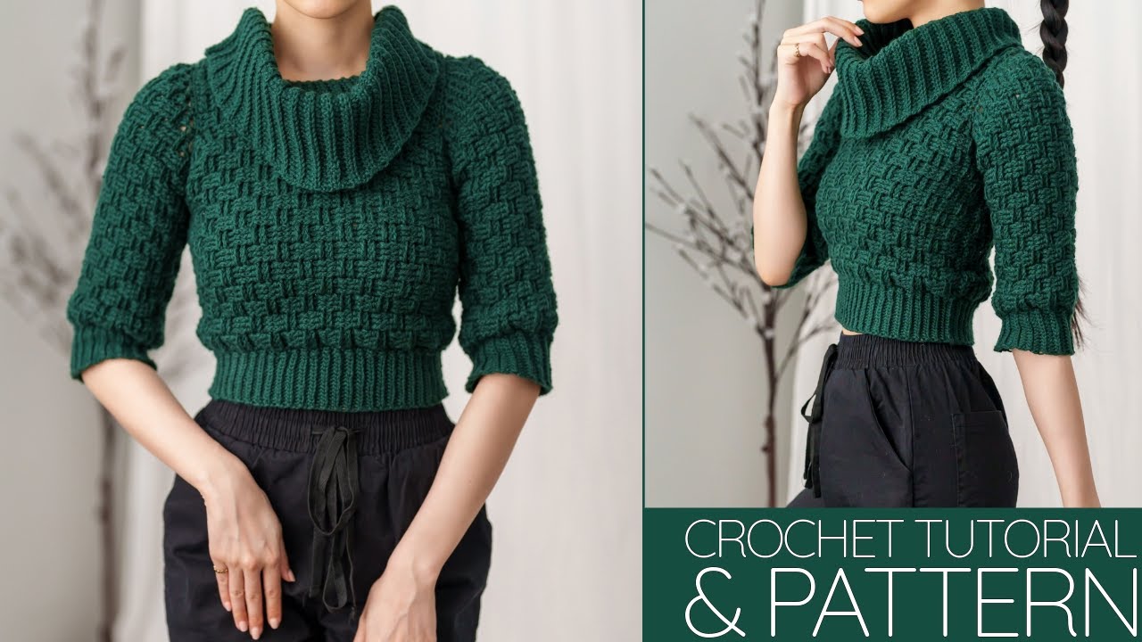 How to Crochet: Cowl Neck Sweater | Pattern & Tutorial DIY