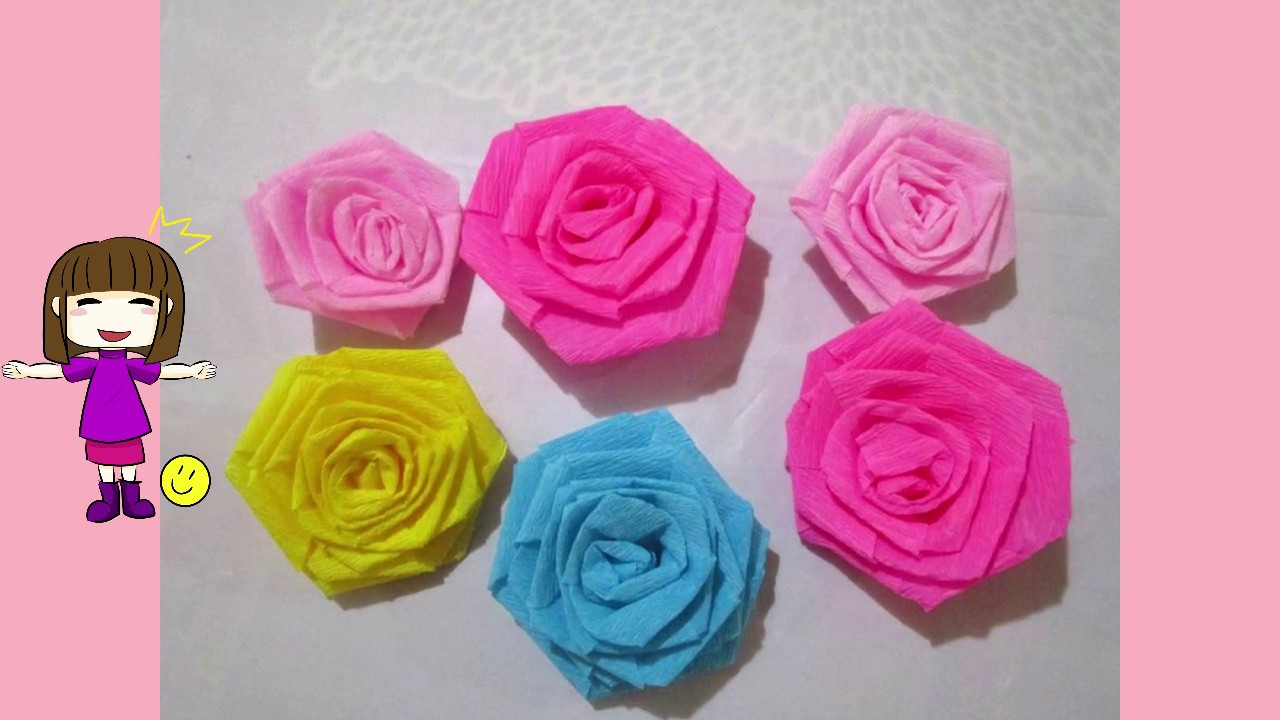 Cómo hacer ROSAS de papel crepé ~ Quédate en casa y aprende con Las Piñatas de Emily :3 ~