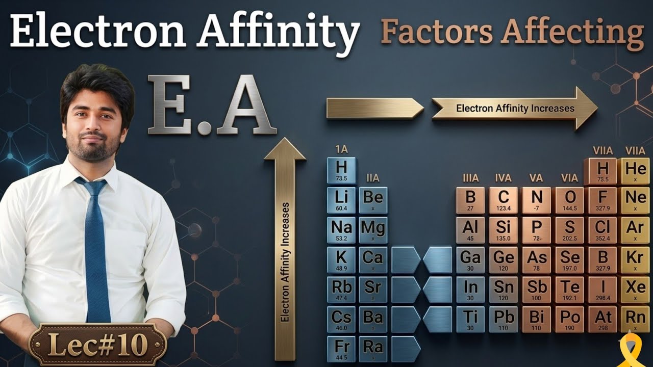 Electron Affinity || Electron Affinity Trend on Periodic Table | Factors Affecting Electron Affinity