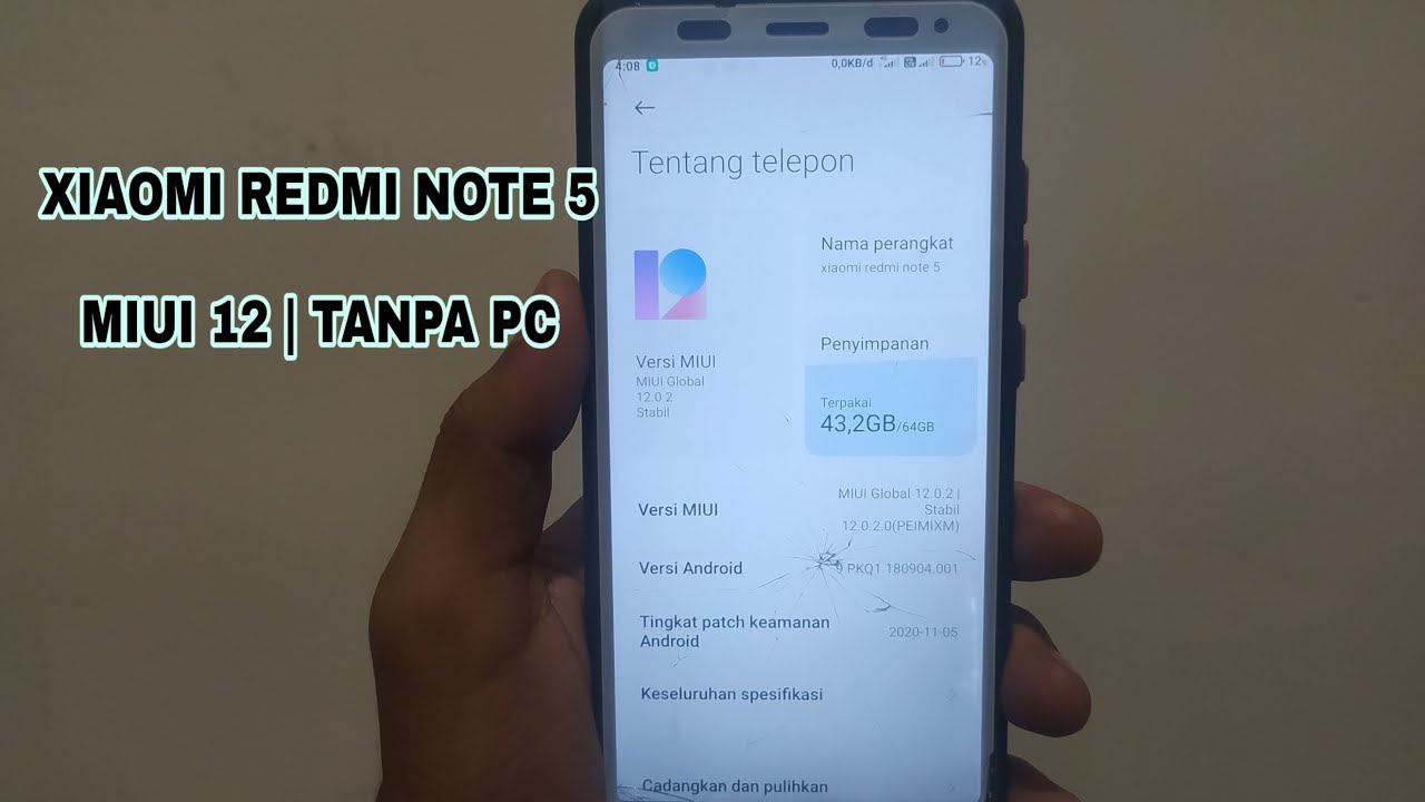 Miui 12 di xiaomi redmi note 5 pro Tanpa pc