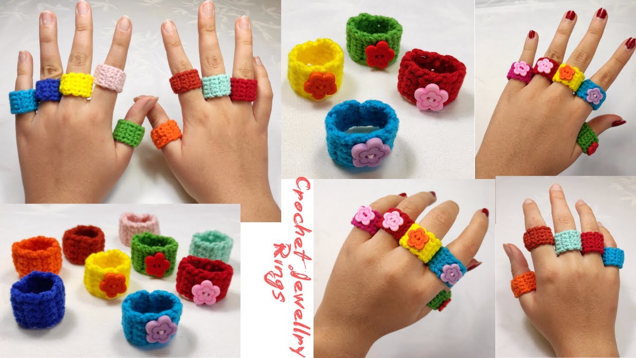 HOW TO CROCHET A JEWELRY RING WITH A BUTTON? | CROCHET JEWELRY RING EASY | CROCHET PATTERN | DIY