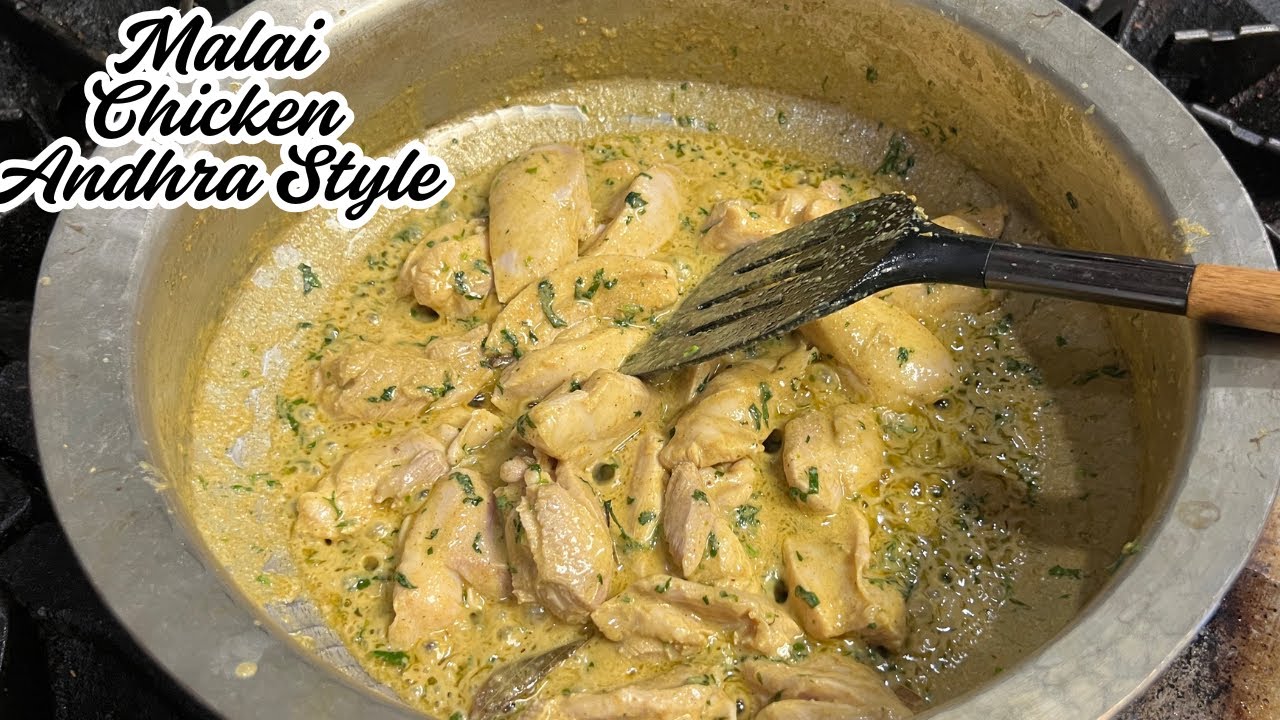 Malai Chicken Andhra Style | मलाई चिकन करी | White Chicken Curry | Boneless Chicken Curry | Chicken
