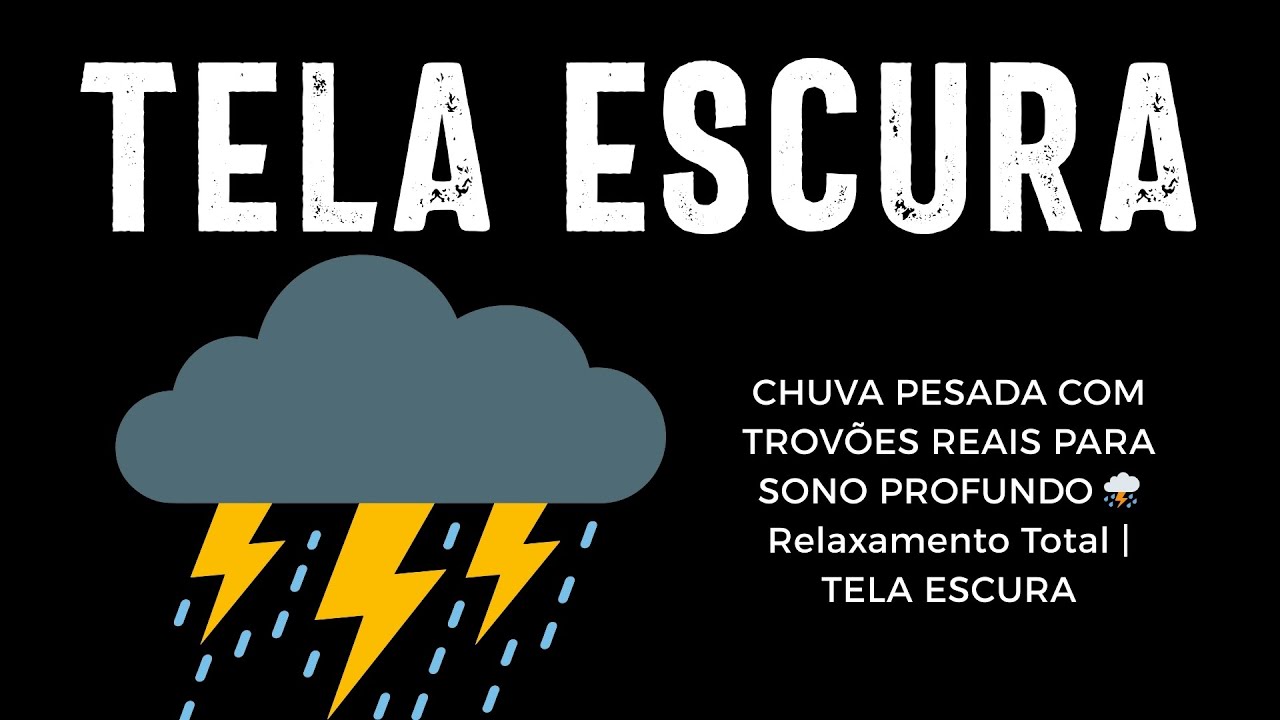 CHUVA PESADA COM TROVÕES REAIS PARA SONO PROFUNDO ⛈️ Relaxamento Total | TELA ESCURA