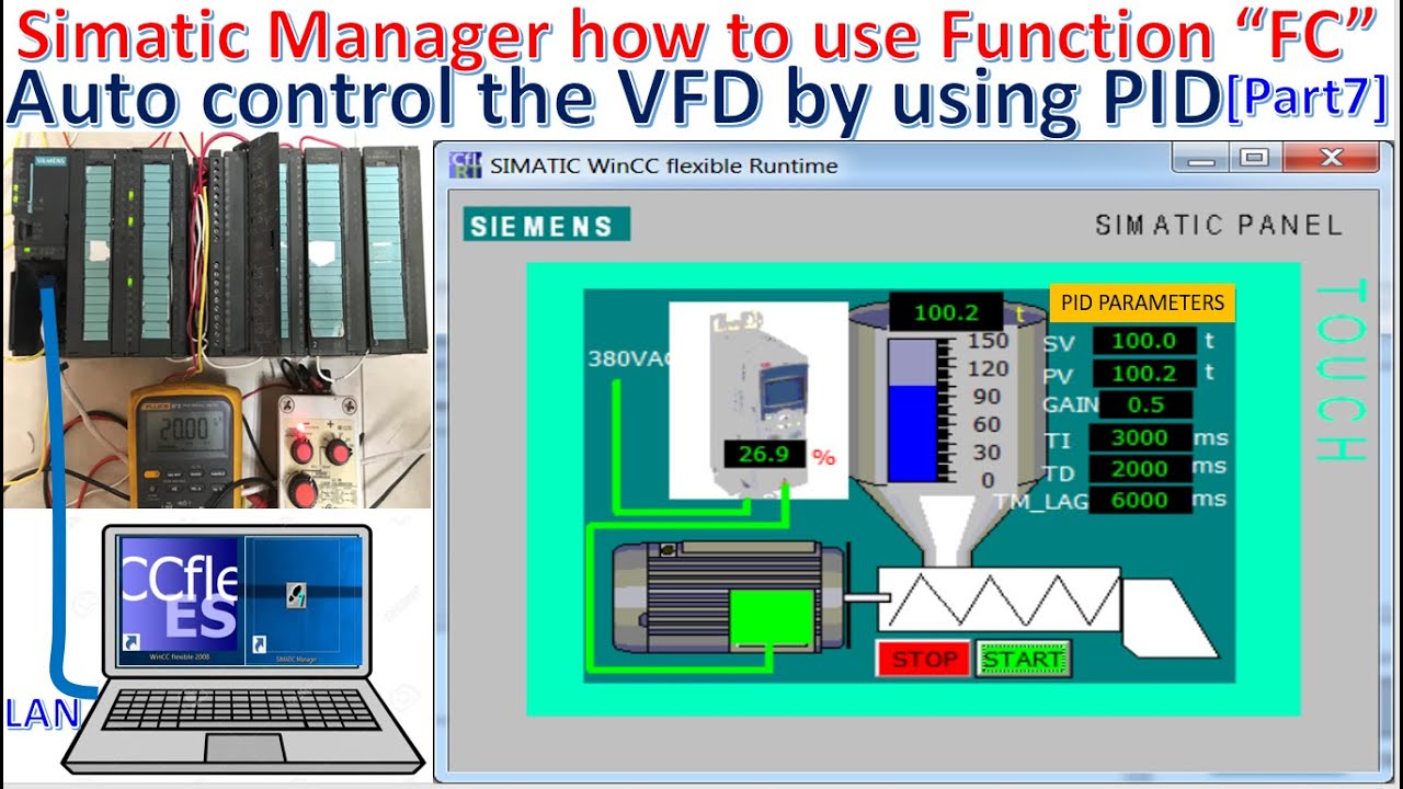 Simatic Manager v5.6 and WinCC Flexible 2008 SP5 how to use Function "FC" PID control VFD part 3