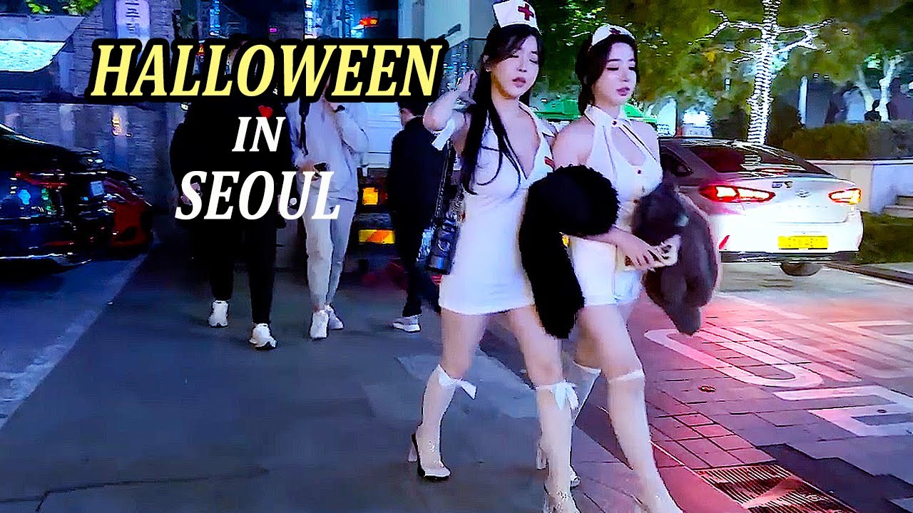 [4K Halloween 🔥🔥🔥 in Korea] The Halloween atmosphere in Apgujeong-dong, Gangnam, Seoul is awesome 😎😎