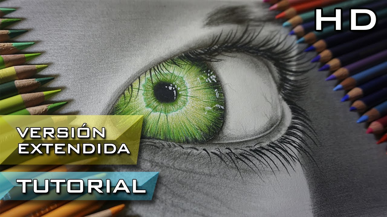 Cómo Dibujar un Ojo Realista con Lápices de colores Paso a Paso - Tutorial de Dibujo - Ojo Verde