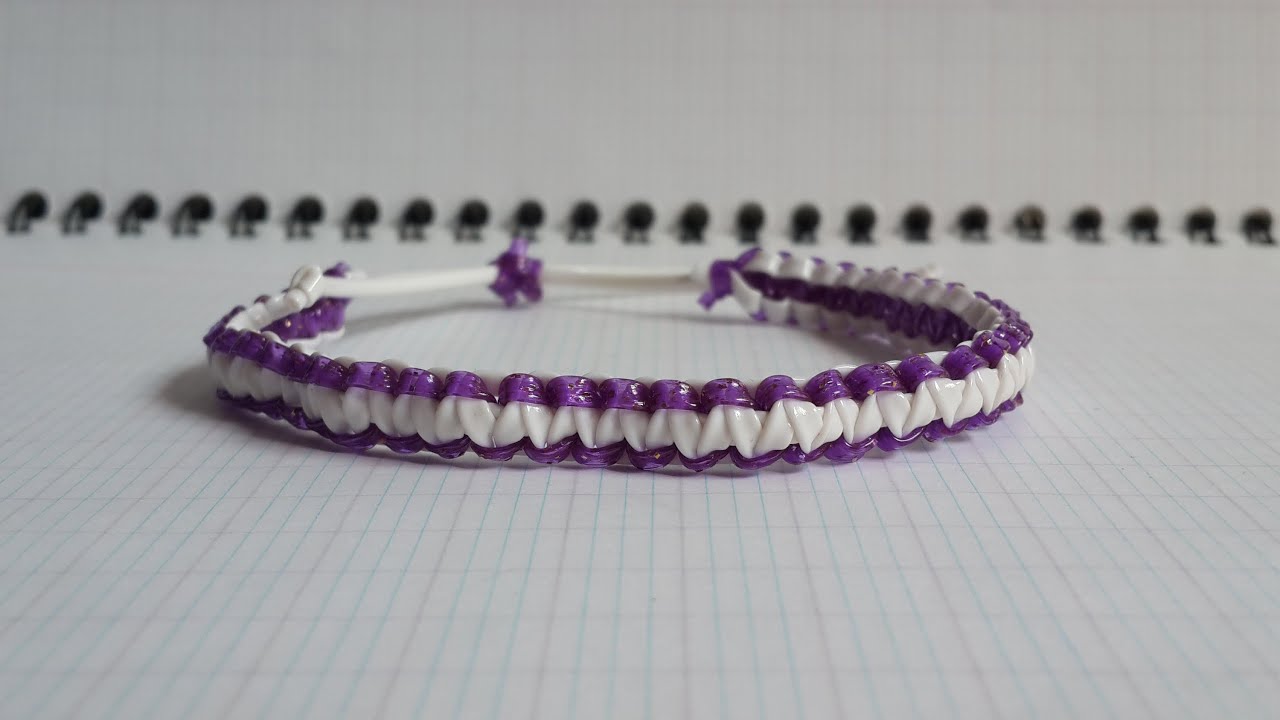 Bracelet macramé en scoubidous