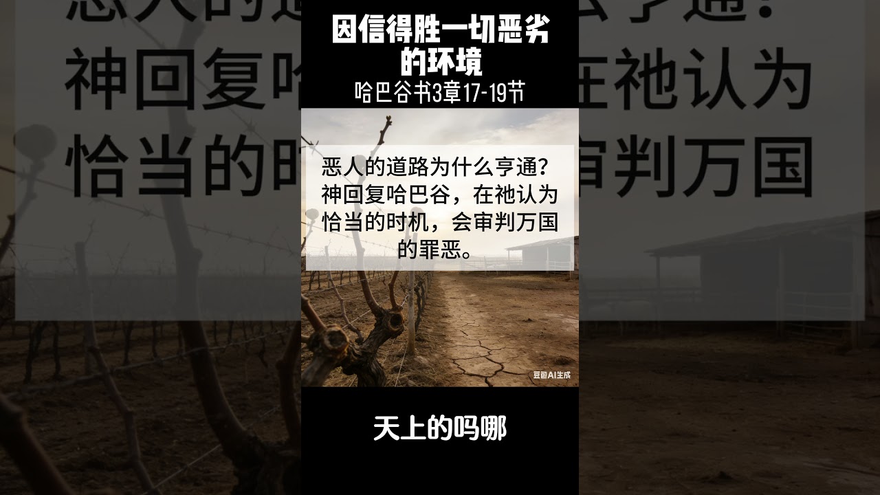 【因信得胜一切恶劣的环境 】哈巴谷书3章17-19【圣经学习】 天上的吗哪  