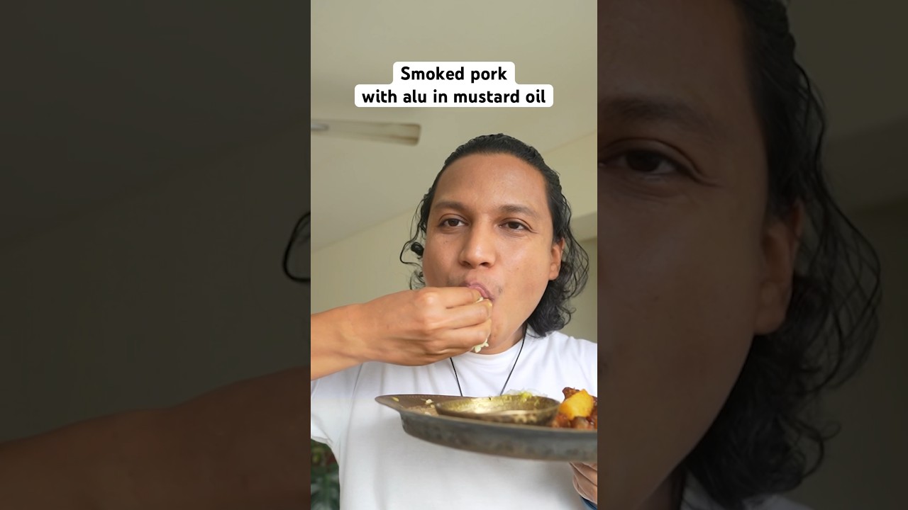 Smoked Pork with potatoes cooked in Mustard oil. #assam #northeastindia Full video on my channel!