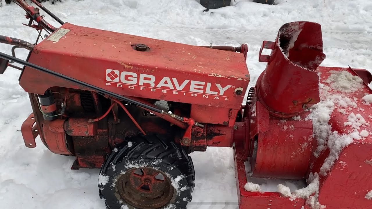 Snow blower gravely walk behind tractor