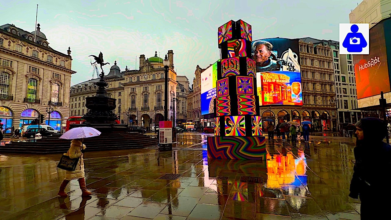 London Rainy Walk 🇬🇧 Oxford Street to Piccadilly Circus, West End [4K HDR]