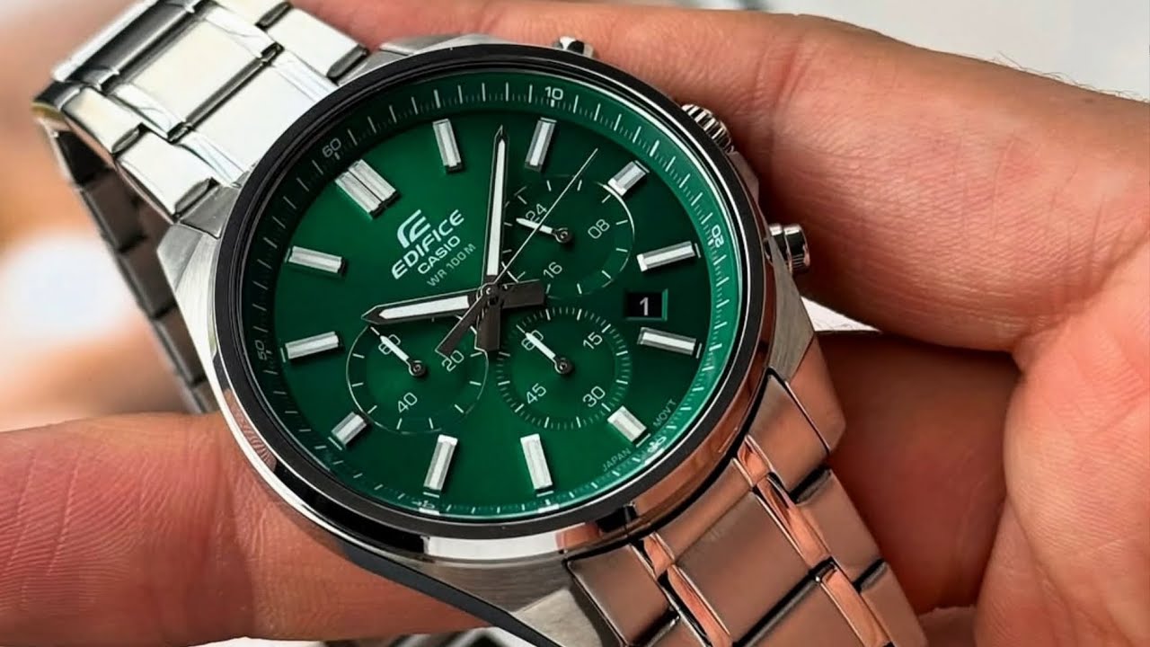 Casio Edifice Chronograph Analog Green Dial Men's Watch