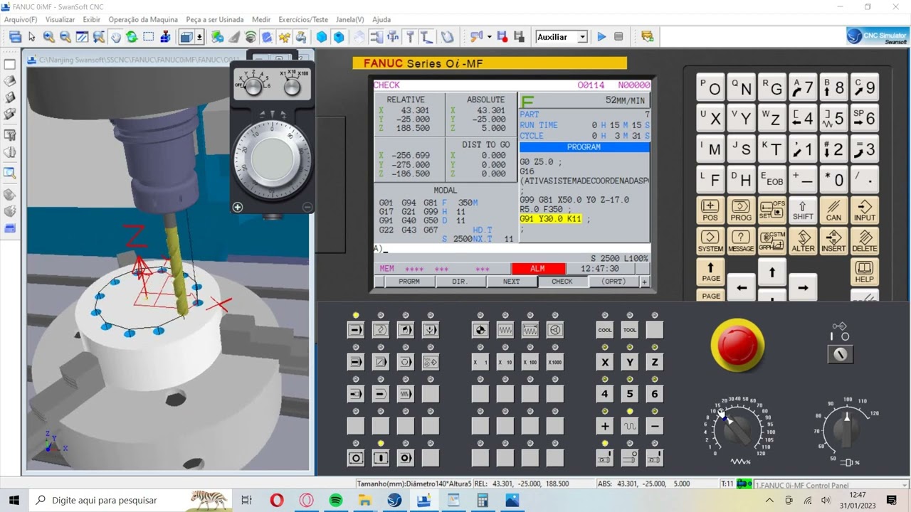 Programação CNC: Explicação da aplicação da função 