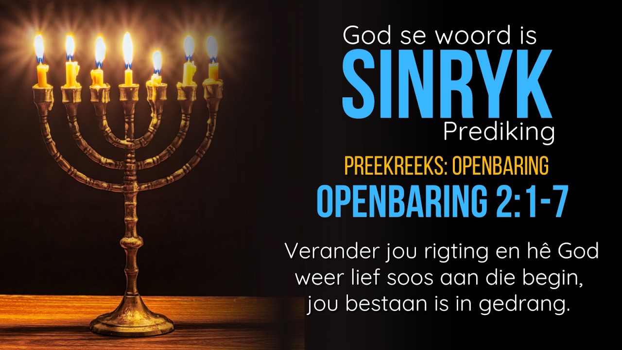 Verander jou rigting en hê God weer lief soos aan die begin, want jou bestaansreg is in gedrang