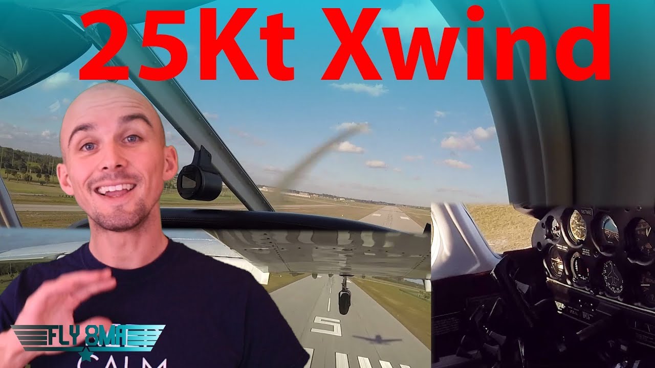 Посадка при MAX X WIND! Боковой ветер 25 узлов | Piper Warrior: КАК