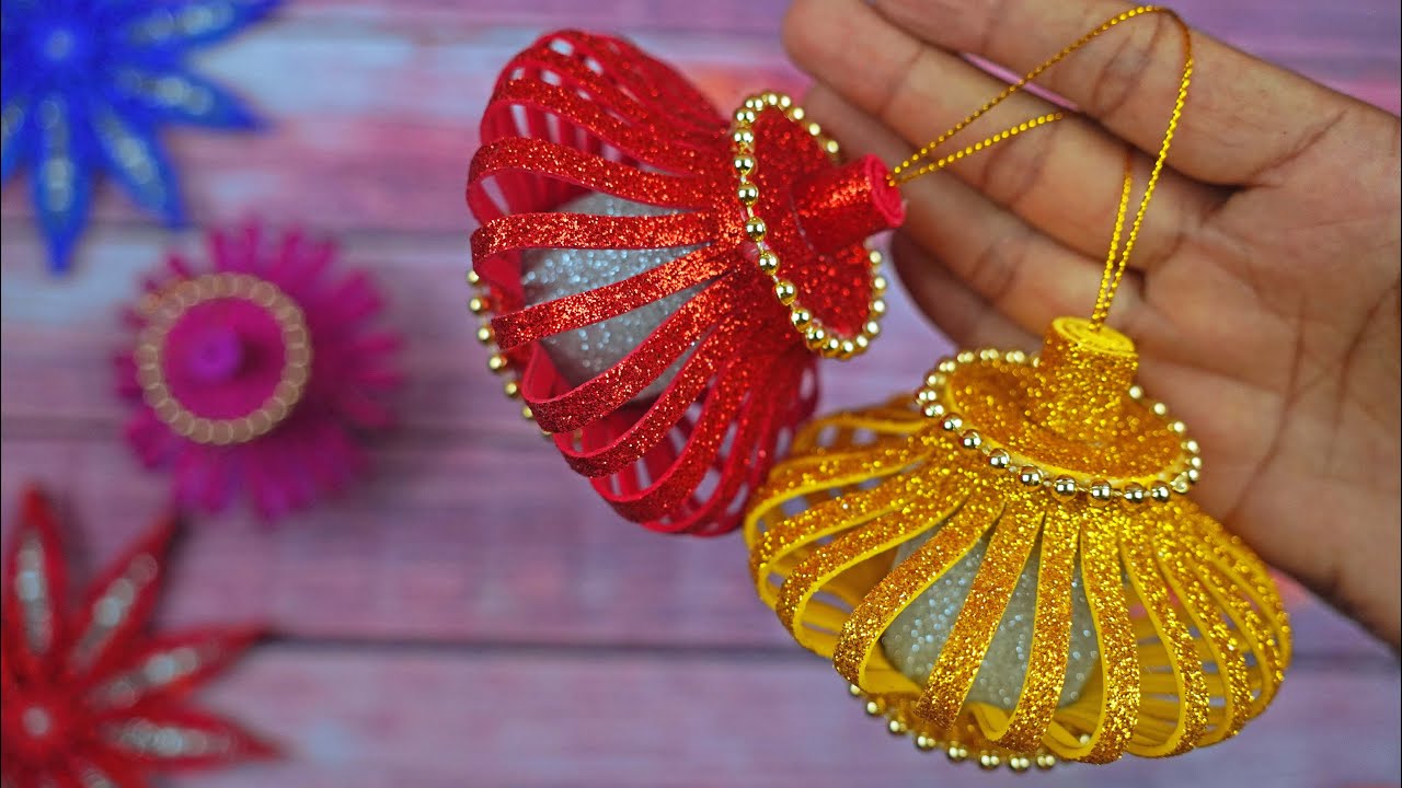 Glitter Paper Crafts🎄 Christmas Tree Ornaments🎄 DIY Christmas Decorations🎄 Glitter Foam Sheets