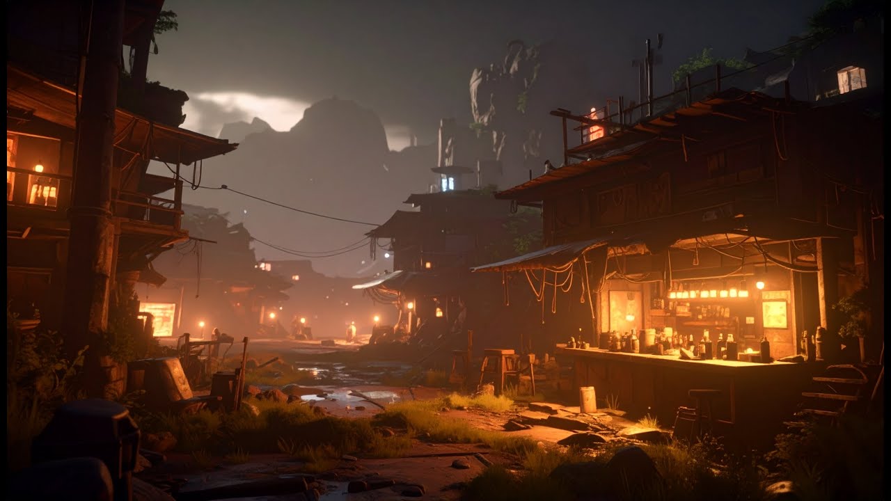 Wander Through CYBERPUNK SLUMS Where the Rain Never Stops (ambience for sleep)
