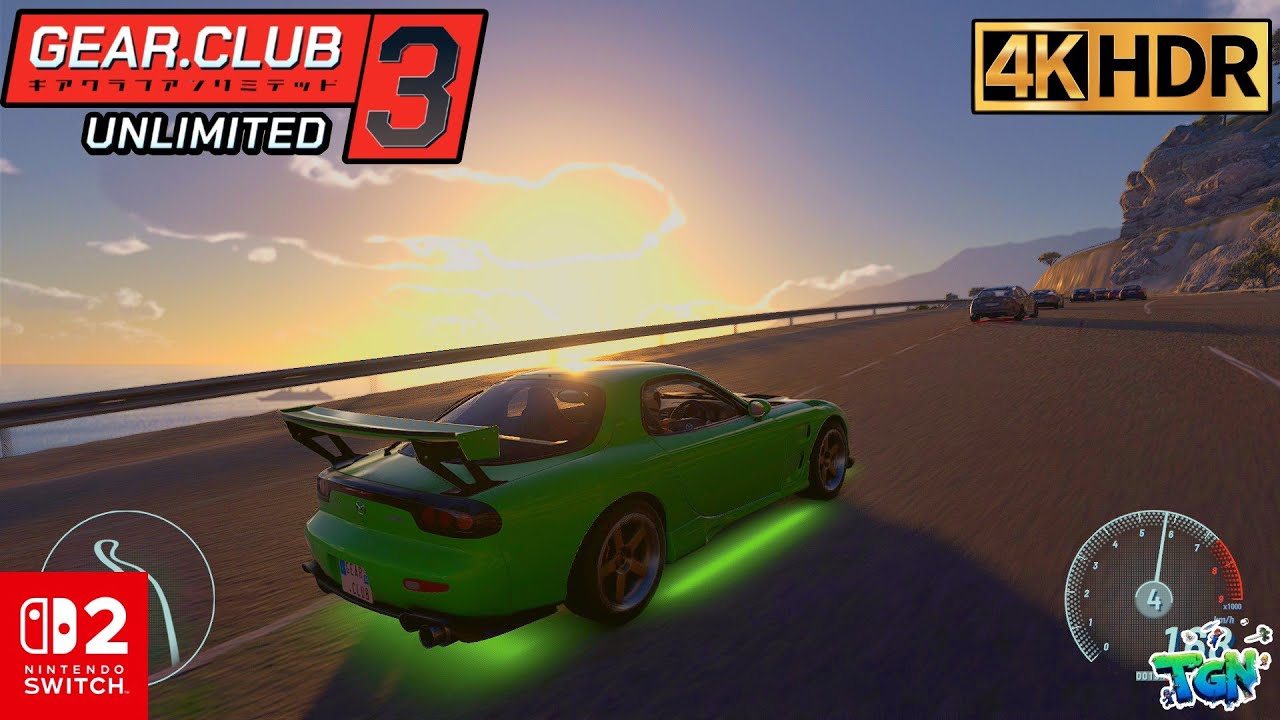 🚨Gear Club Unlimited 3 - Estrada Mirante Cênico com Mazda RX-7 [Corrida em 4K no Switch 2]😱