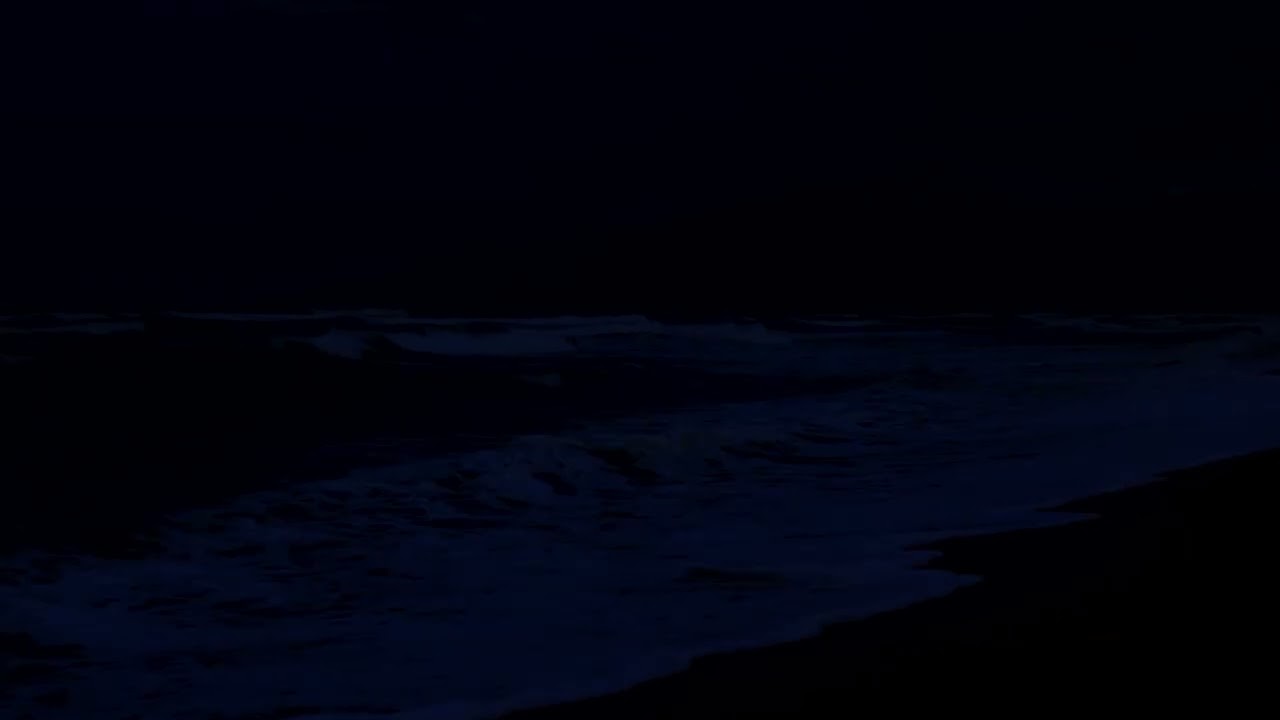Dark Night Ocean Waves Sounds | Gentle Sea Ambience for Calm Sleep and Relaxation