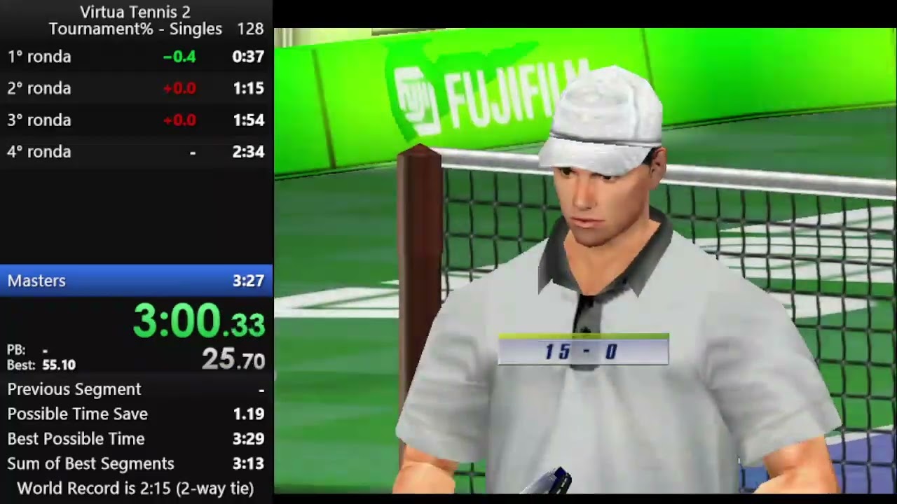 Virtua Tennis 2 Tournament% Singles (2:14 IGT/3:21 RTA) [Former WR]