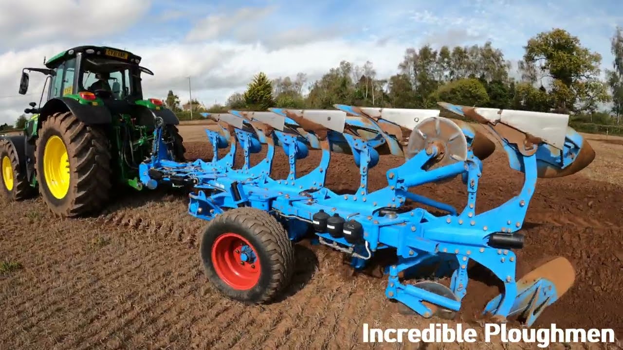 2021 John Deere 6155M 6.8 Litre 6-Cyl Diesel Tractor (155/172HP) Lemken at Llanwarne Ploughing Match