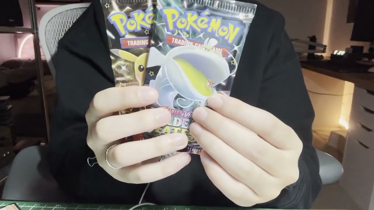 ASMR opening Paldean Fates Great Tusk box :)
