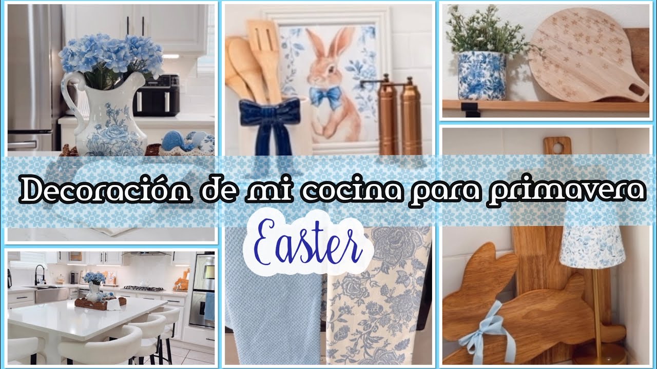 Decoré mi Cocina con flores azules primaverales ¡ mira el resultado! #decoracion #homedecor #spring 