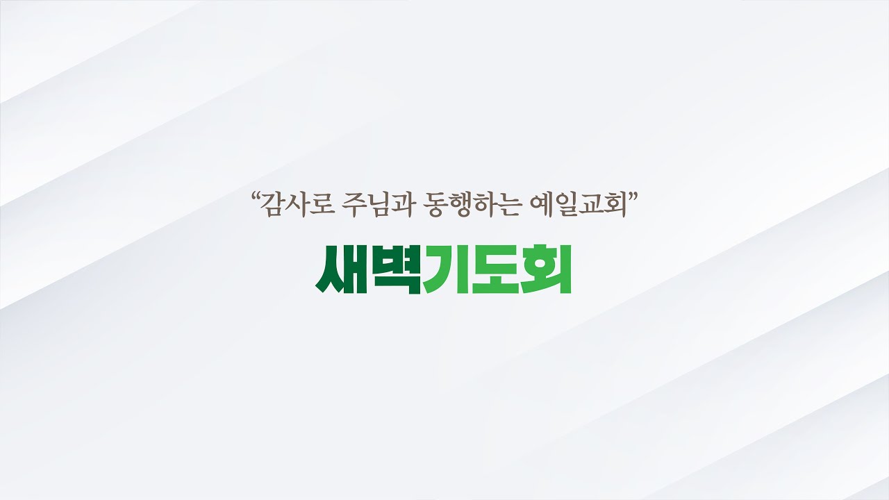 인천예일교회(고신) 2026년 1월 20일 새벽 기도회