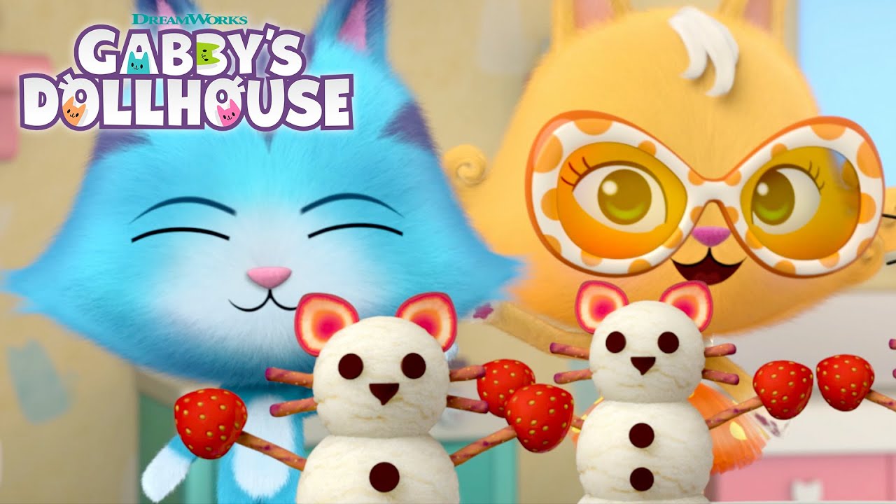 🍦ICE CREAM SNOWMAN! ⛄️ Grandma CatRat's Snow Kitty Snacks 👵🙀 | GABBY'S DOLLHOUSE | Netflix