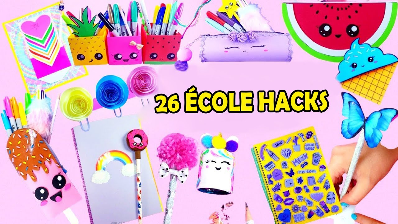 BRICOLAGE : 26 FOURNITURES SCOLAIRES AMUSANTES ET UTILES ! RETOUR À L'ÉCOLE