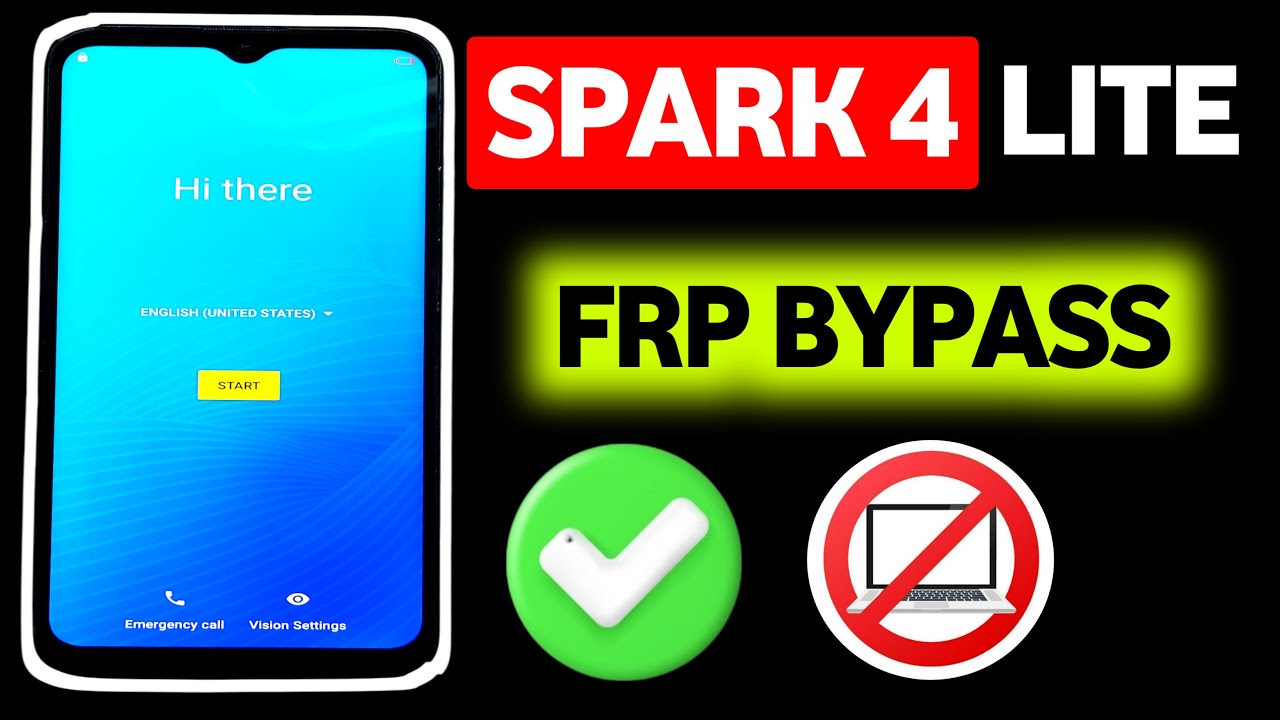 Tecno Spark 4 Lite FRP Bypass 2025 l 100% Working Google Account Unlock Without PC