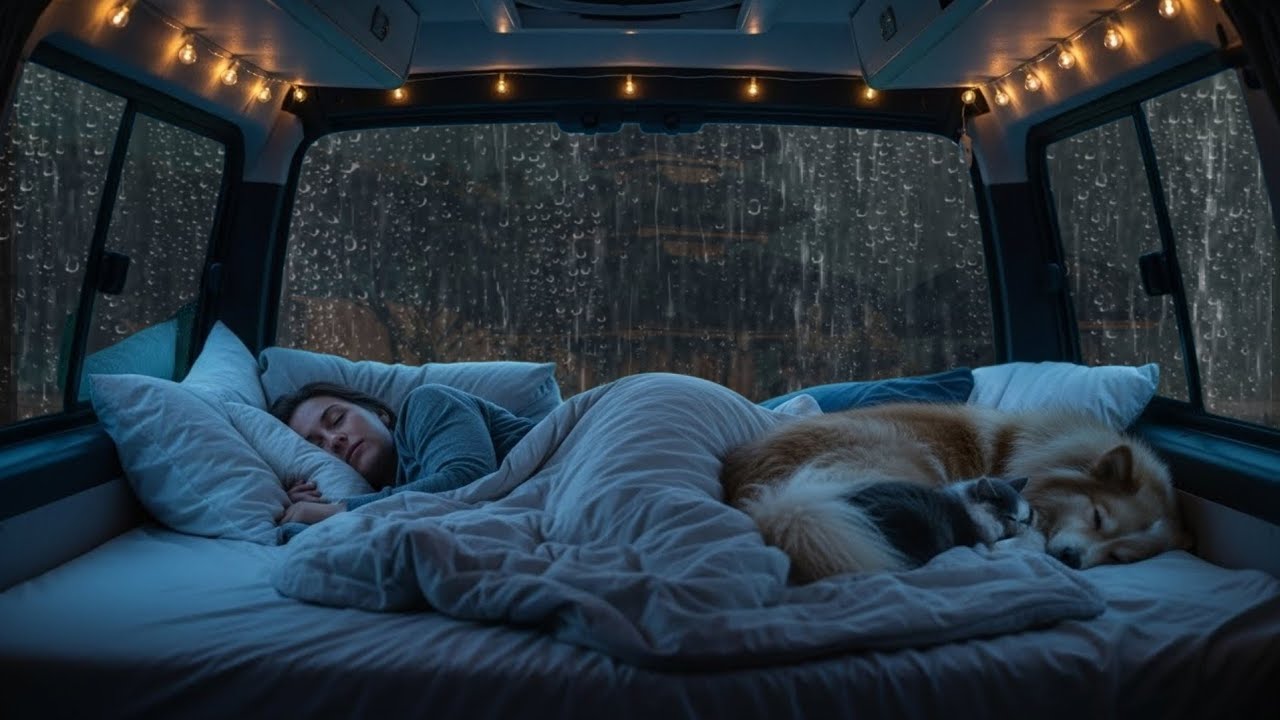 Heavy Rain Sounds on Car Window with Thunder for Sleeping, Relaxation, Meditation | White Noise