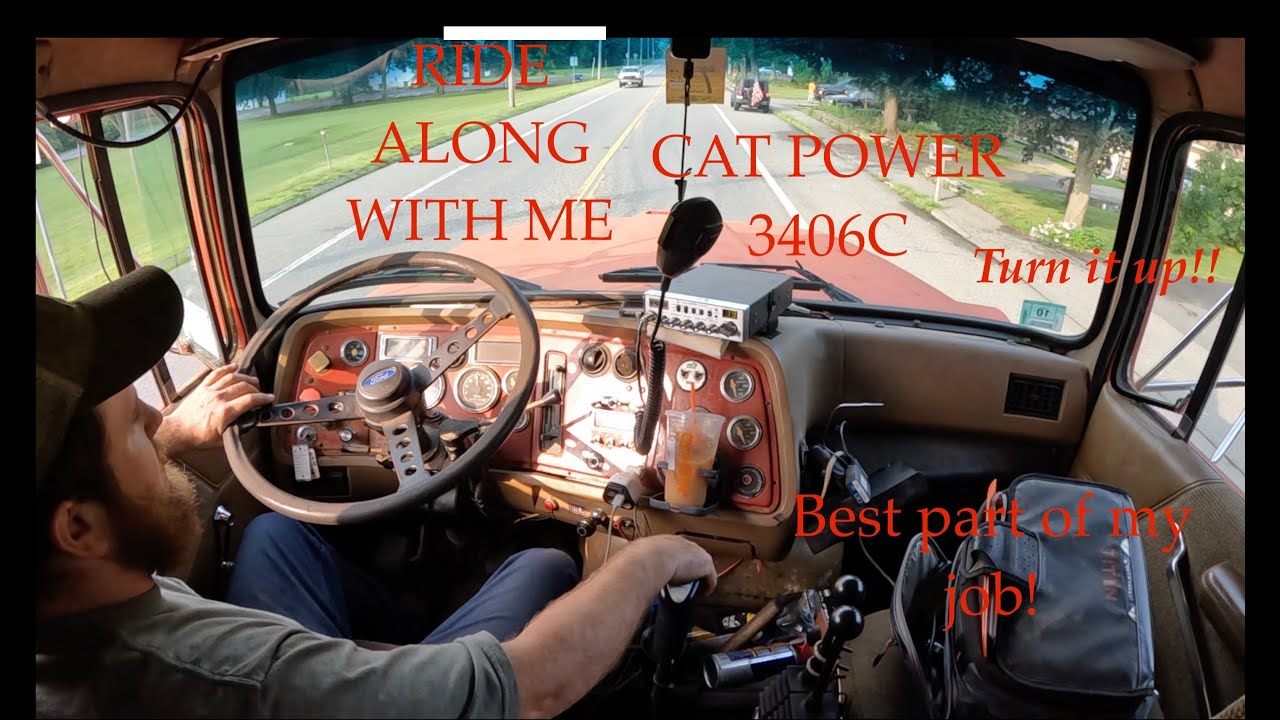 Ford L9000 CAT 3406 hauling sand in New England