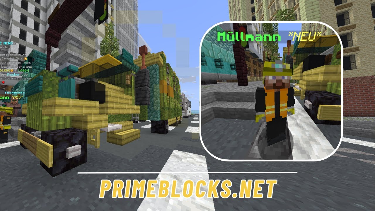 Was macht EIN MÜLLAUTO auf einem Citybuild Server?! 😨 - Primeblocks.net