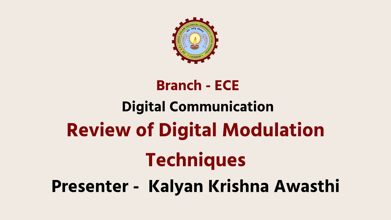 Digital Communication | Review of Digital Modulation Techniques - 5