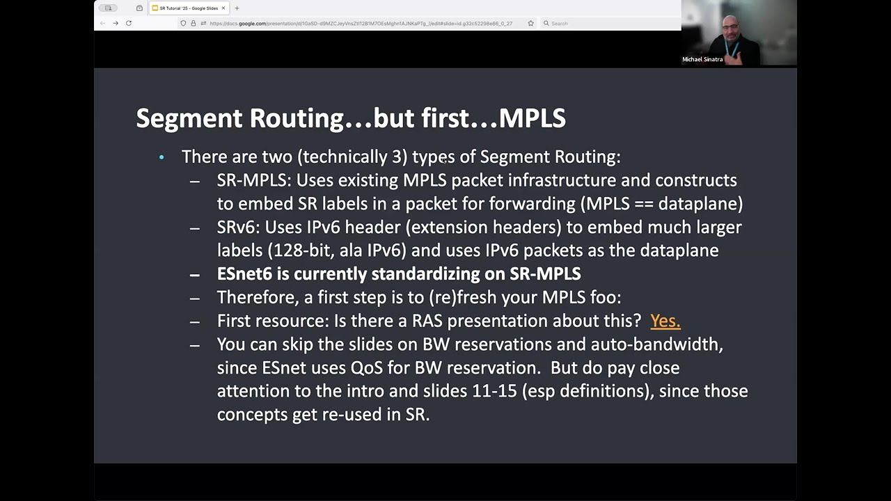 20250124 - Michael Sinatra/ESnet - “Understanding (and using) Segment Routing in R&E Networking”