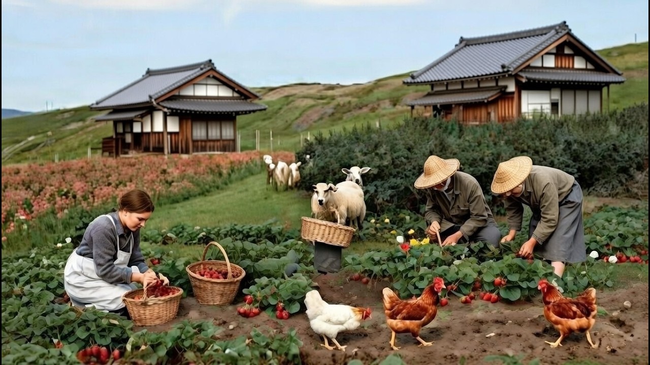 日本の平和な田舎生活 | 伝統的な農業と美しい山の風景 🏔️
