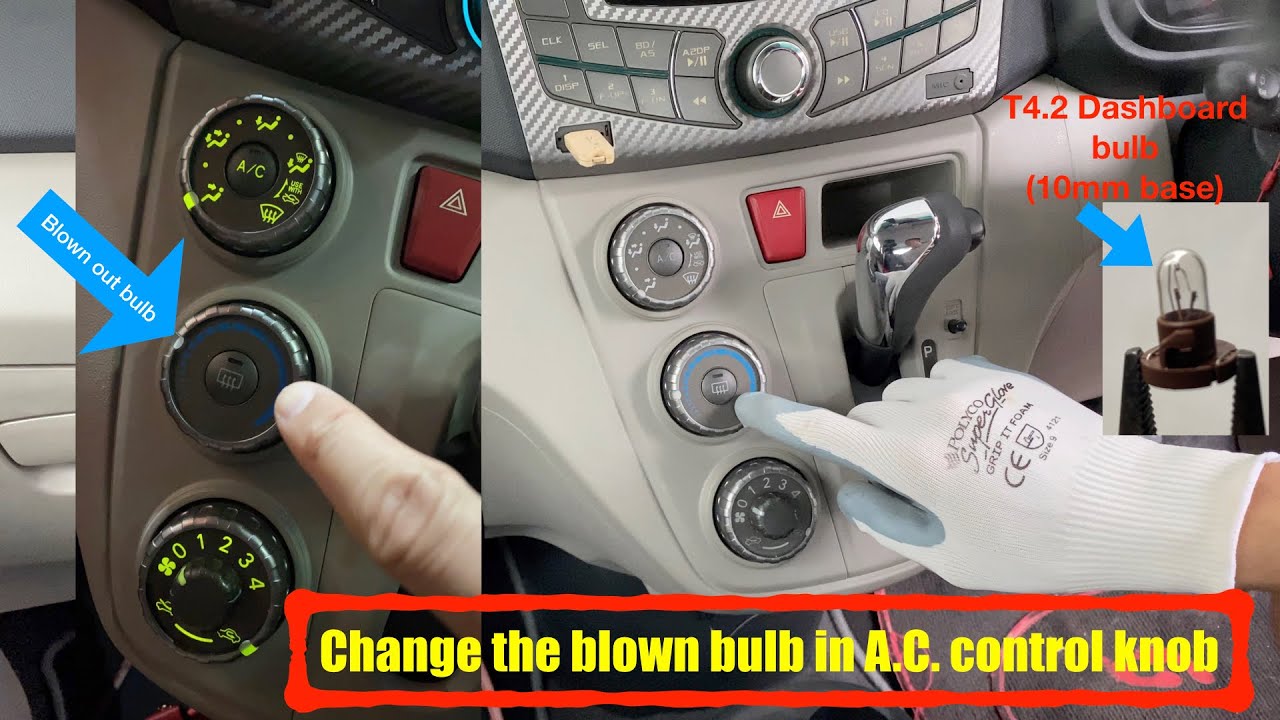 Поменяйте лампочку в ручке переключателя кондиционера MyVi Lagi Best Air Conditioner
