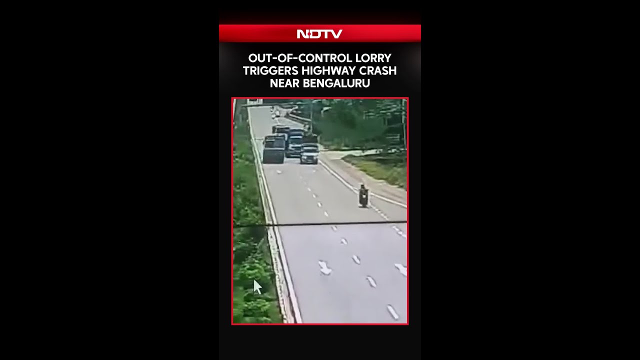 Bengaluru News | Highway Horror on Camera: Lorry Sparks Chain-Reaction Crash