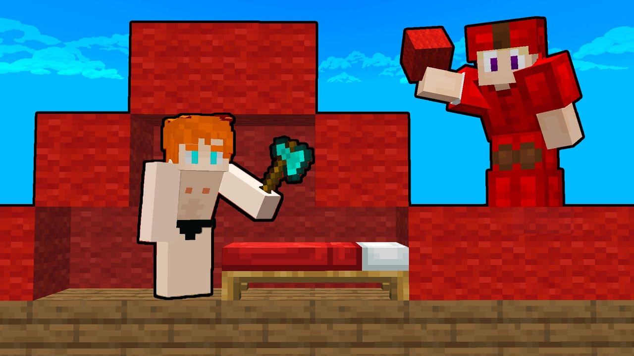 hiding in enemy bed defenses in bedwars...