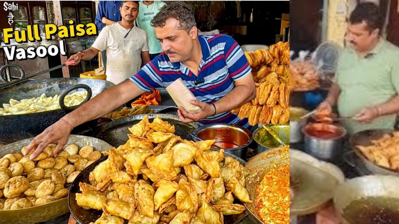 20/- Punjabi Street Food India | Amritsari Gulab Jamun | Ram Samose Wala Amritsar Street Food😘