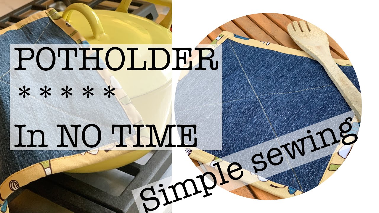 Potholder in no time-a simple sewing project for you....or give them away!-repurposed denim