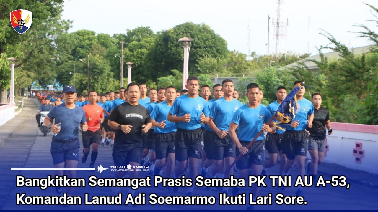 Bangkitkan Semangat Prasis Semaba PK TNI AU A-53, Komandan Lanud Adi Soemarmo Ikuti Lari Sore.