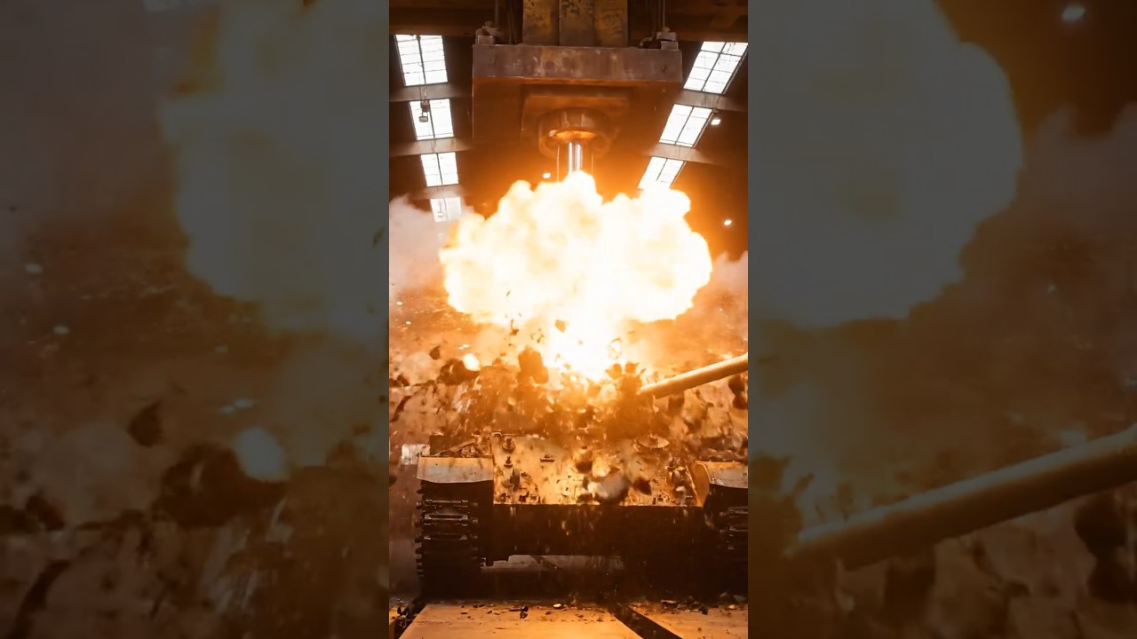 hydraulic press Vs TANK war 