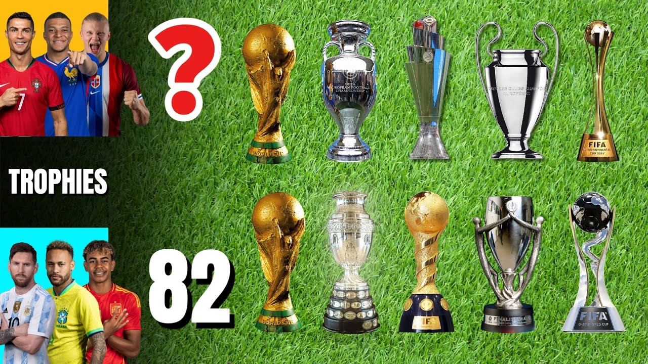 CR7, Mbappé & Haaland 🆚 Messi, Neymar & Yamal | Who Has More Trophies? 🏆
